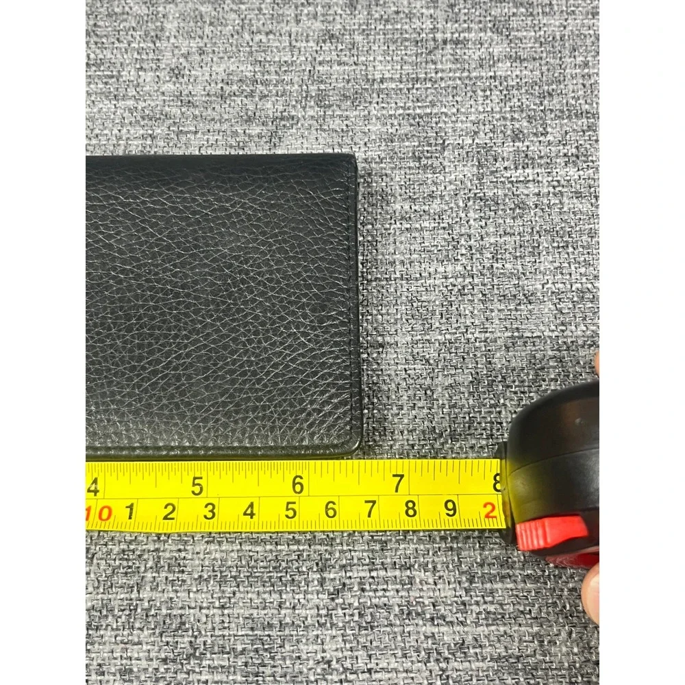English Leather Mens Black Genuine Leather Long Bifold Secretary Wallet Slim